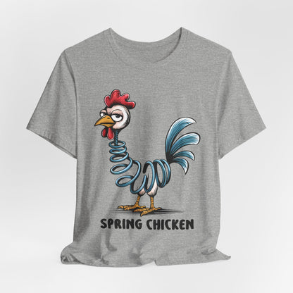 Spring Chicken T‑Shirt — Funny Cartoon Rooster Tee