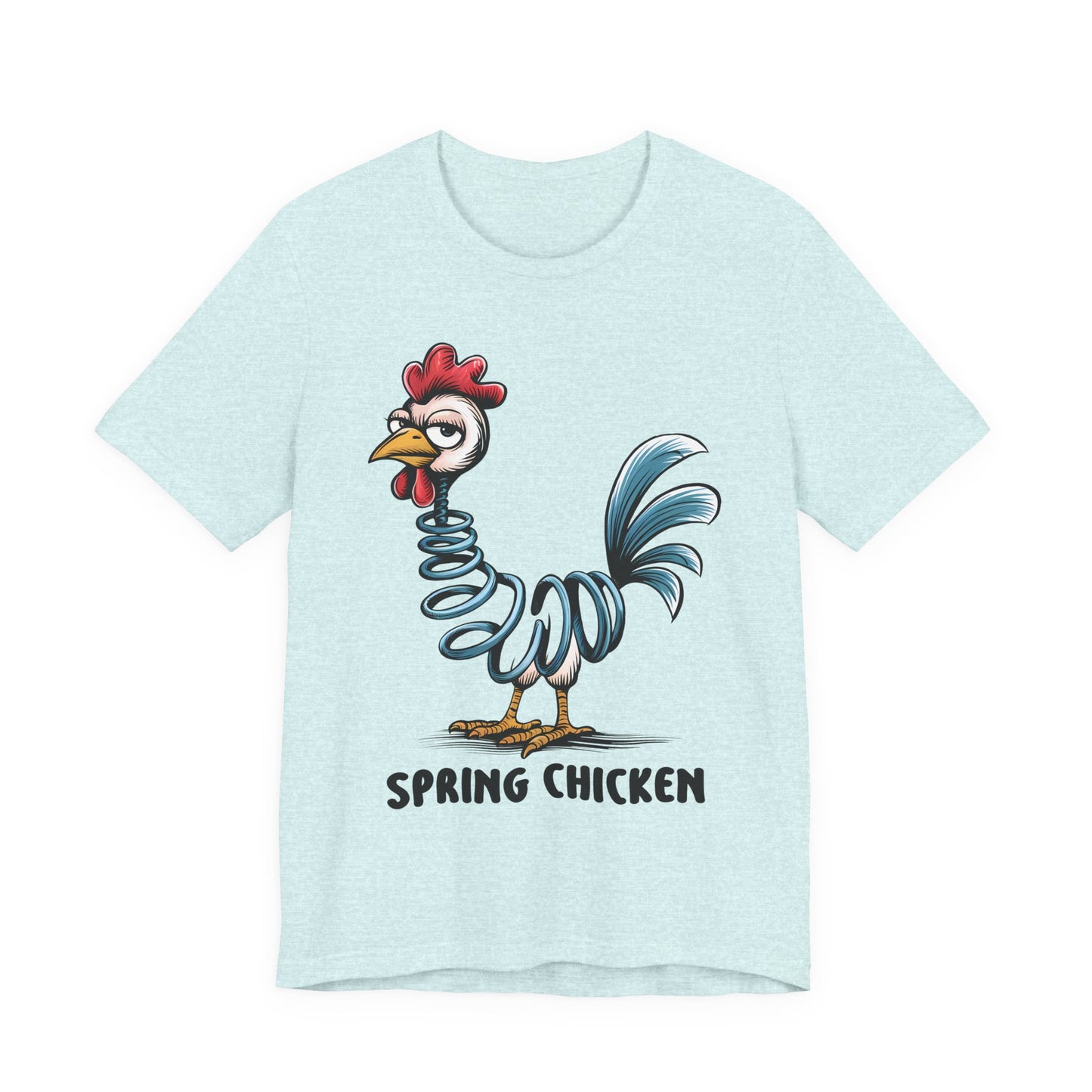 Spring Chicken T‑Shirt — Funny Cartoon Rooster Tee