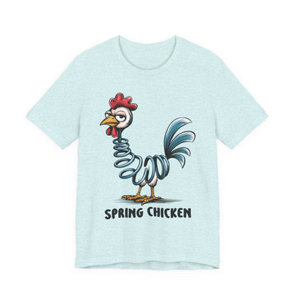 Spring Chicken T‑Shirt — Funny Cartoon Rooster Tee