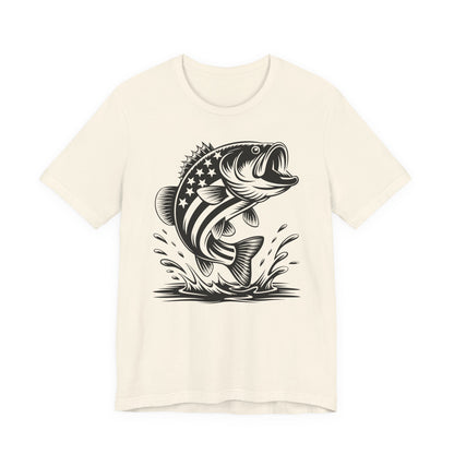 American Flag Bass T-Shirt — Patriotic Fishing Shirt