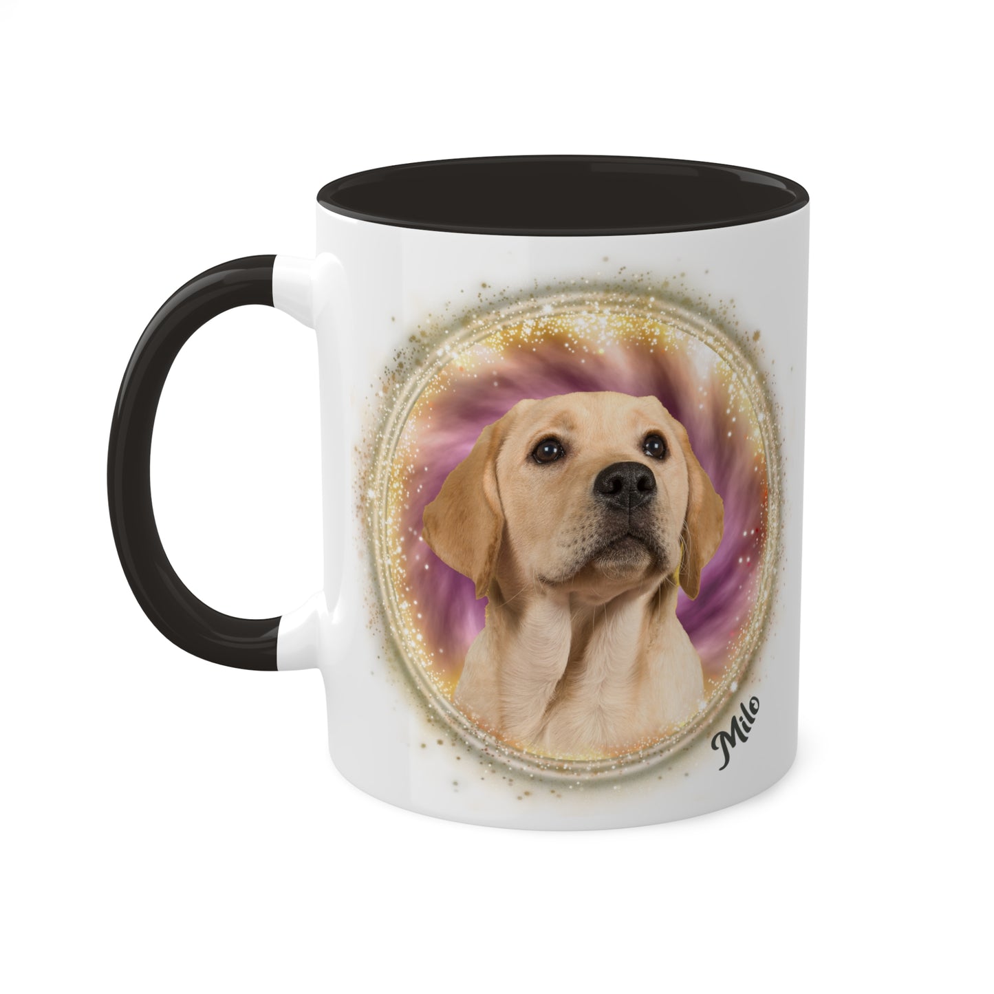 Maroon and Gold Tie Dye Pet Photo and Name Mug