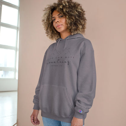 Faith Can Move Mountains Champion Pullover Hoodie -Printify