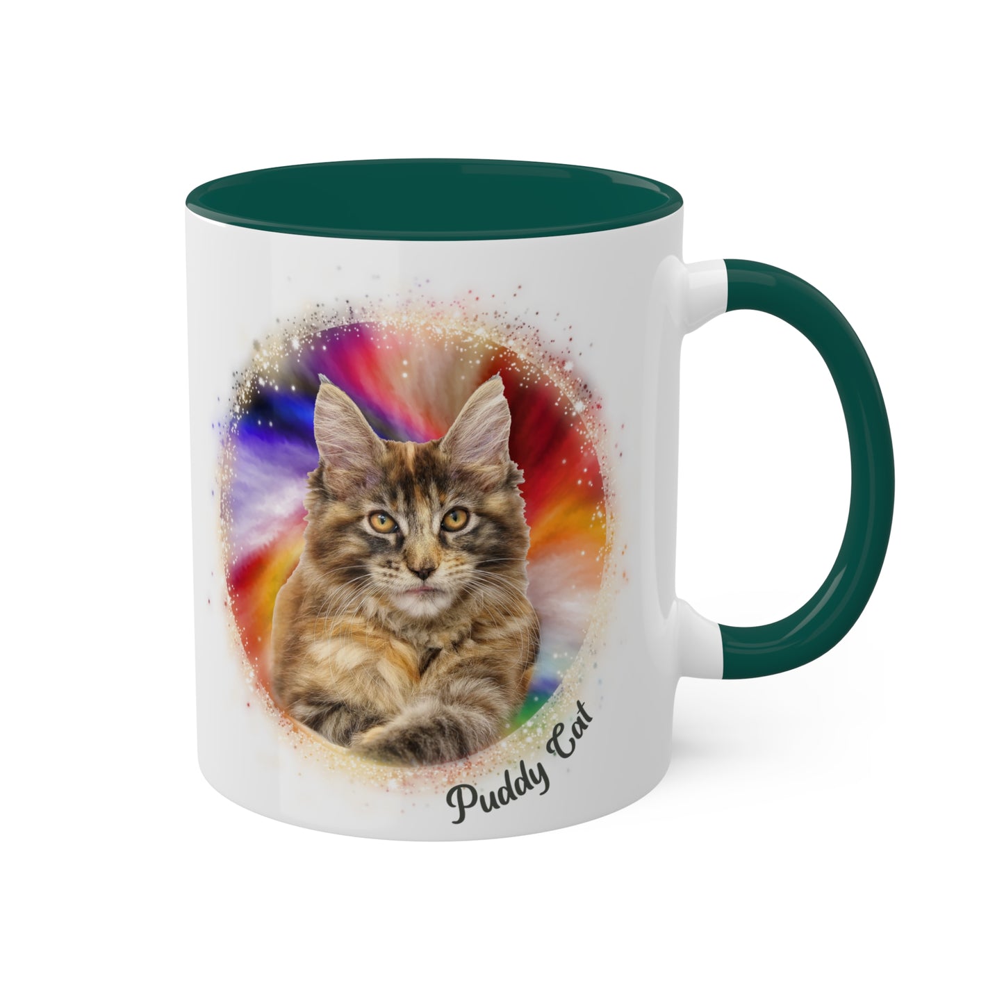 Personalized Pet Coffee Mug, Deep Burst Tie Dye Pet, Photo and Name Mug