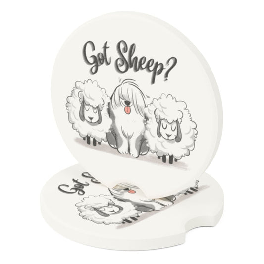 Got Sheep? Old English Sheepdog Soapstone Car Coaster