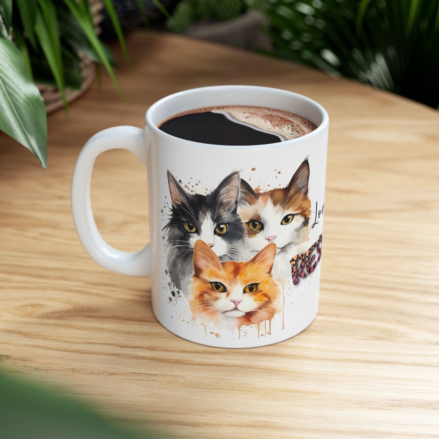 Cat Rescue Coffee Mug — "Love My Rescues" Ceramic Coffee Mug (11oz & 15oz)