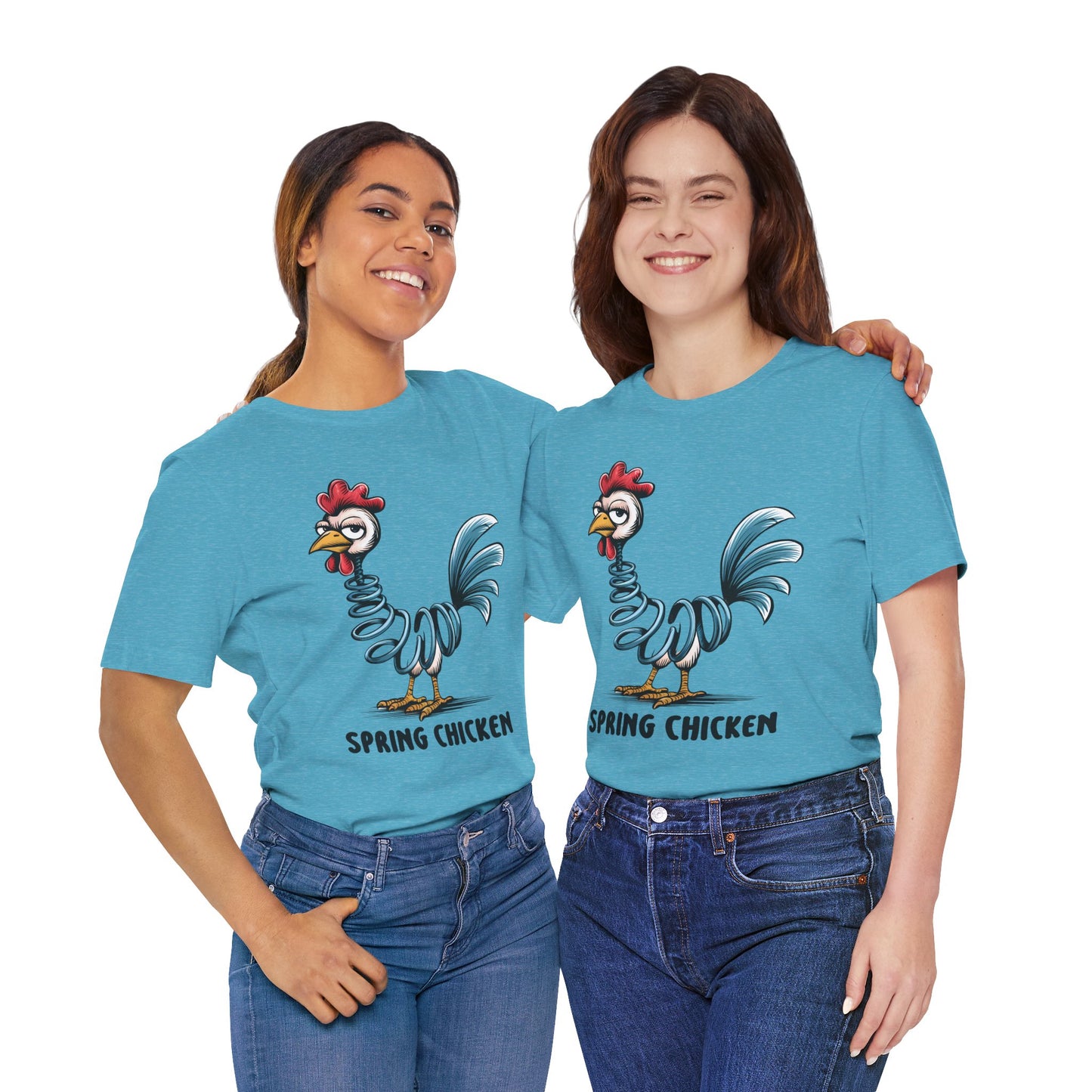Spring Chicken T‑Shirt — Funny Cartoon Rooster Tee