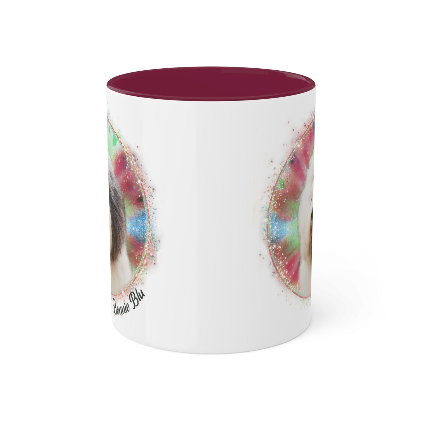 Colorful Tie Dye Pet Photo and Name Mug