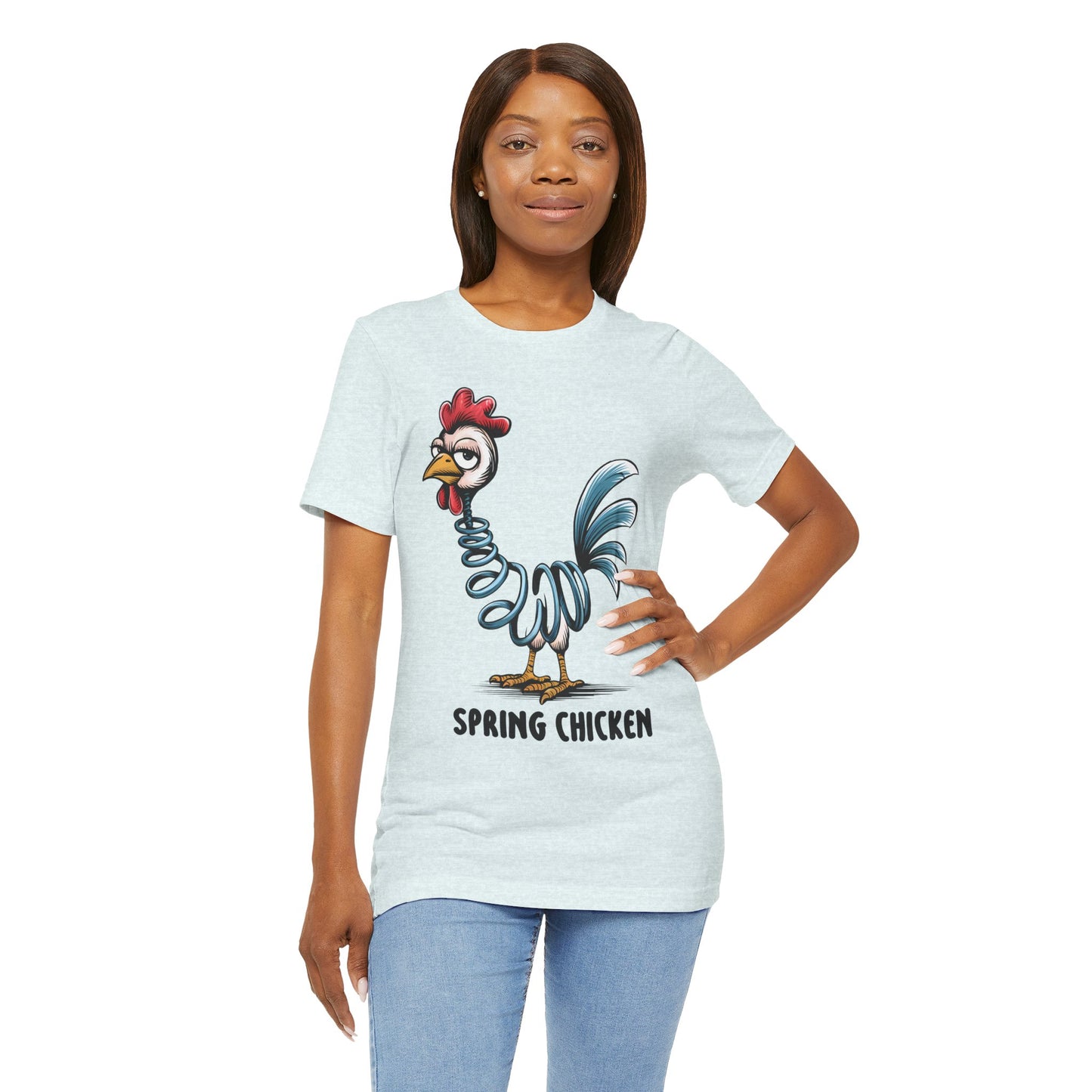 Spring Chicken T‑Shirt — Funny Cartoon Rooster Tee