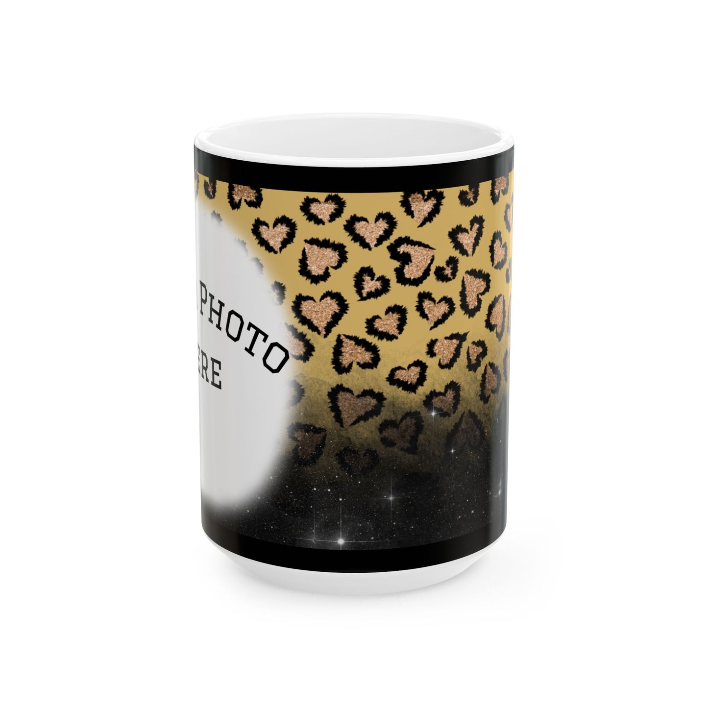 Personalized Photo Coffee Mug - Leopard Print Coffee Mug, 11oz & 15oz