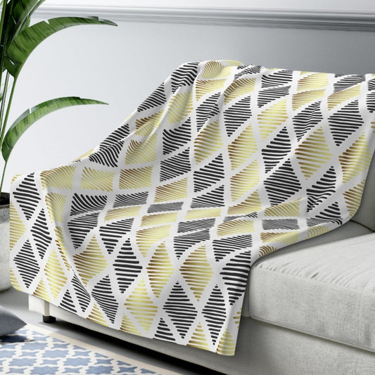 Geometric Design with Black, White, Gold