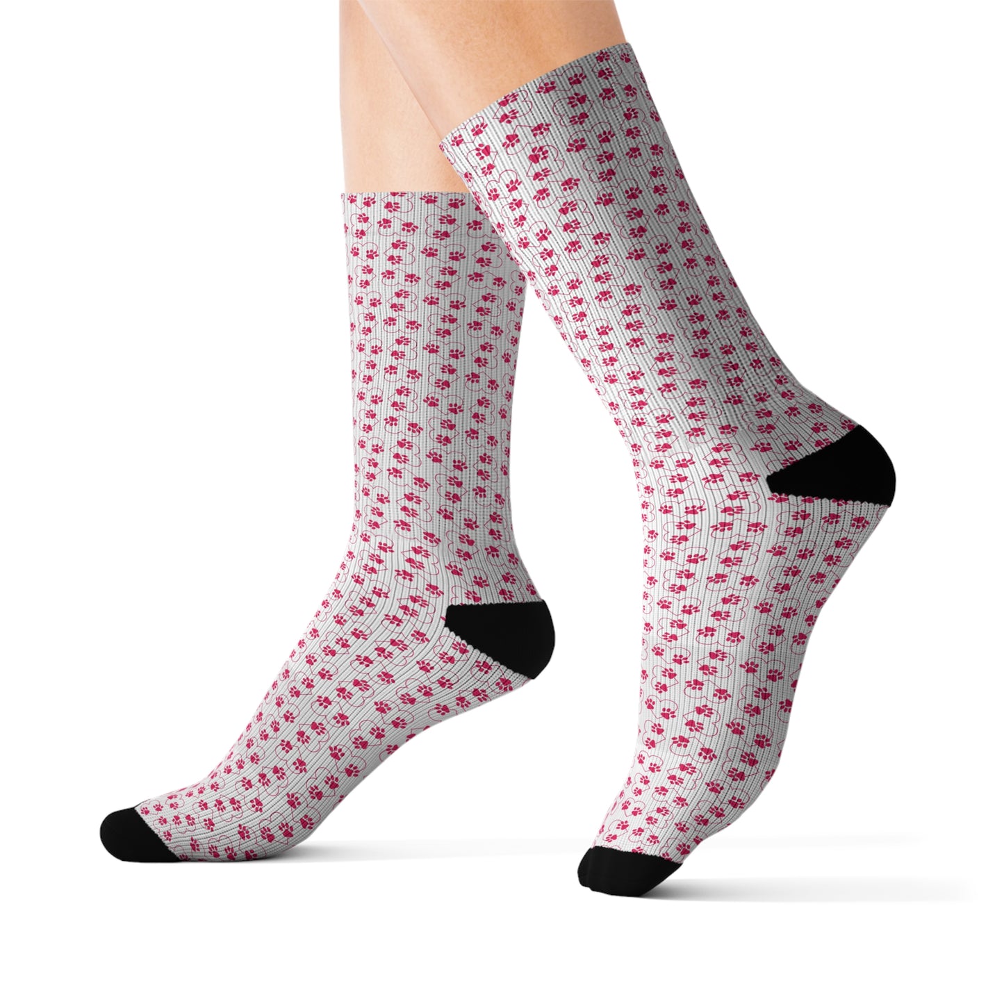 Pink Paw Print Socks