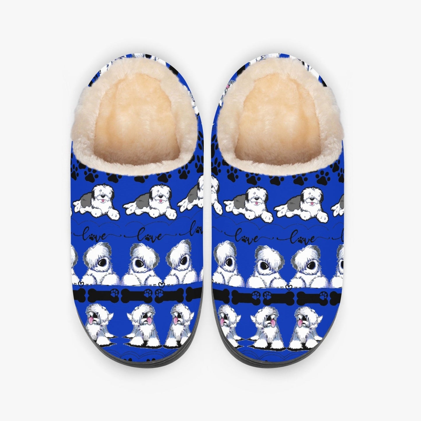 Memory Foam Unisex Slippers, Old English Sheepdog