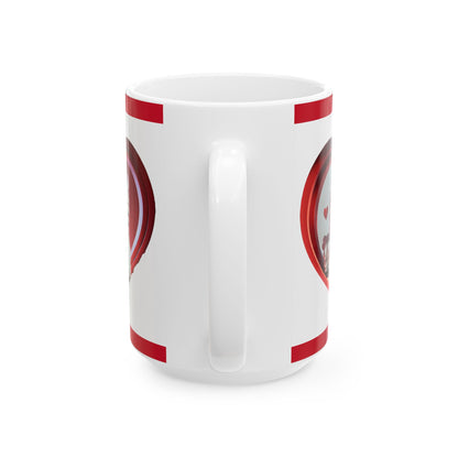 Valentine Llama Ceramic Mug – Cute Heart Love Coffee Cup (11oz, 15oz)