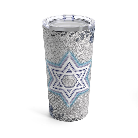 Star of David Tumbler, Sliver Jeweled Stainless Steel 20oz Insulated Tumbler