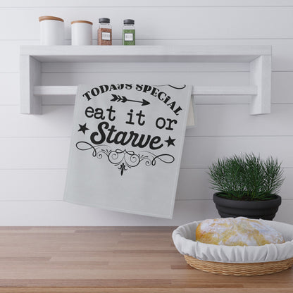 Kitchen Towel, Tea Towels, Funny Dish Towels, Eat or Starve