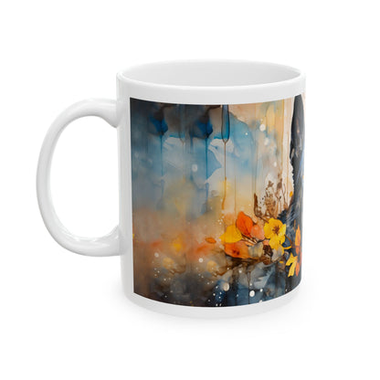 Black German Shepherd Ceramic Mug — Dog Lover Coffee Cup (11oz/15oz)