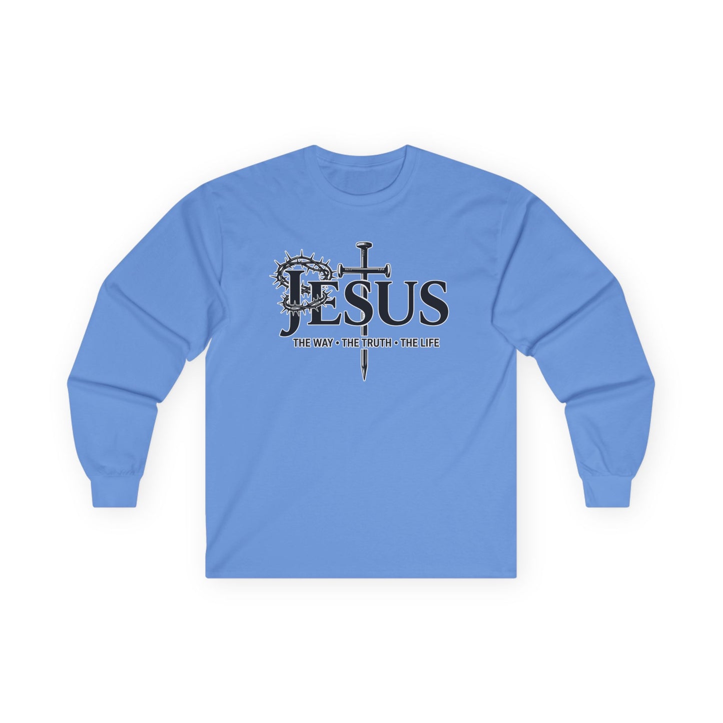 Jesus Cross, "The Way The Truth The Life", John 14:6  - Long Sleeve Gildan Tee