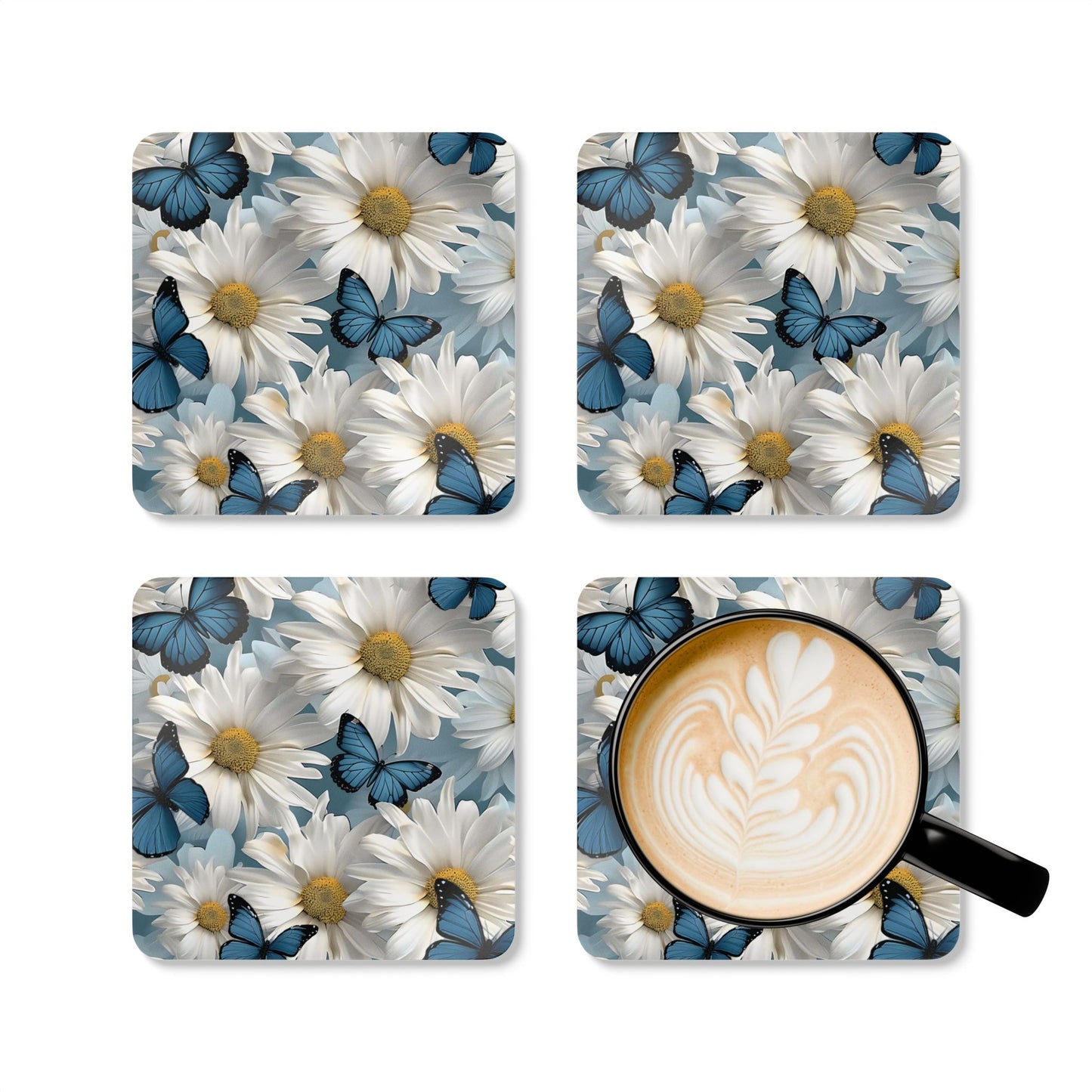 Daisy and Butterfly, Coasters, Set of 4