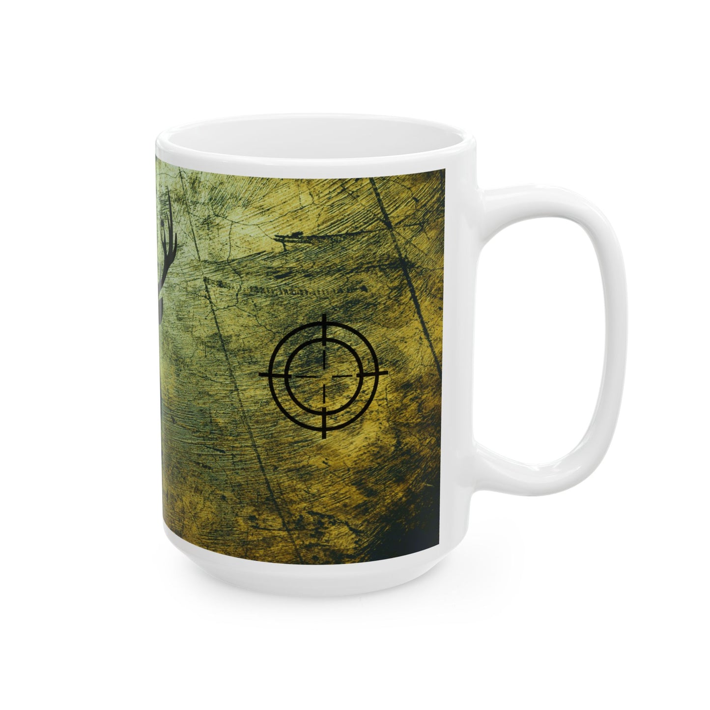 Deer Hunting Forest Green, Ceramic Mug, 11oz, 15oz