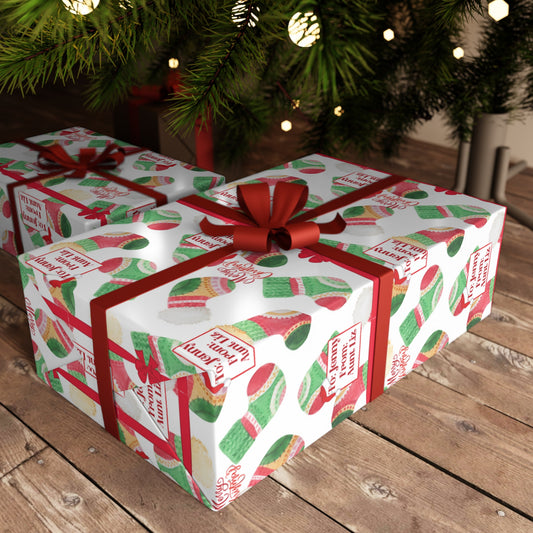 Personalized, Christmas Wrapping Paper -  Stockings