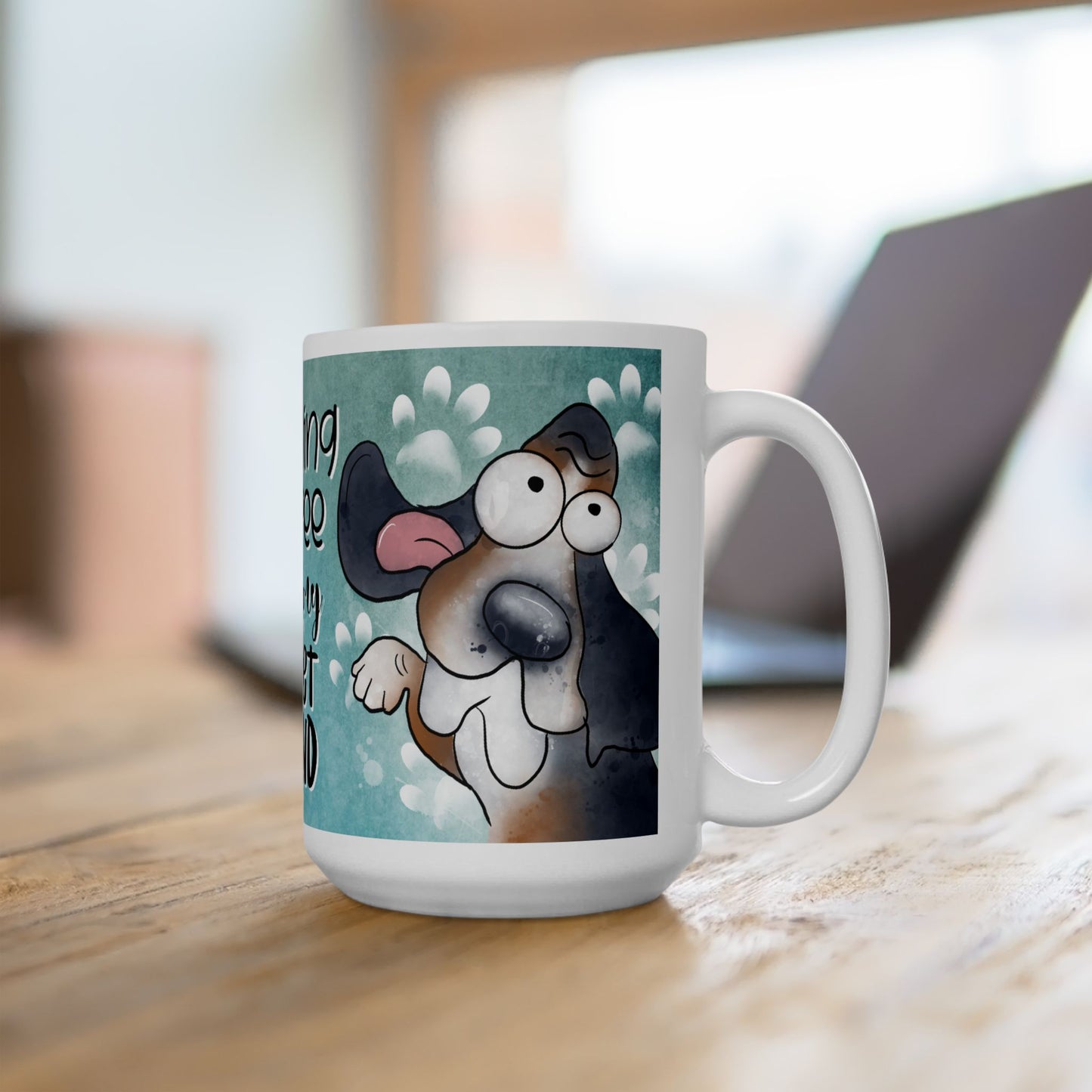 Basset Hound Ceramic Coffee Mug, 11 and 15oz