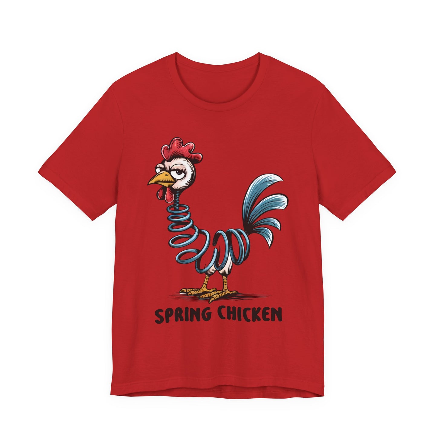 Spring Chicken T‑Shirt — Funny Cartoon Rooster Tee