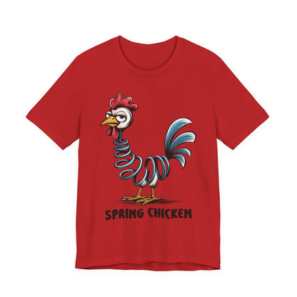 Spring Chicken T‑Shirt — Funny Cartoon Rooster Tee