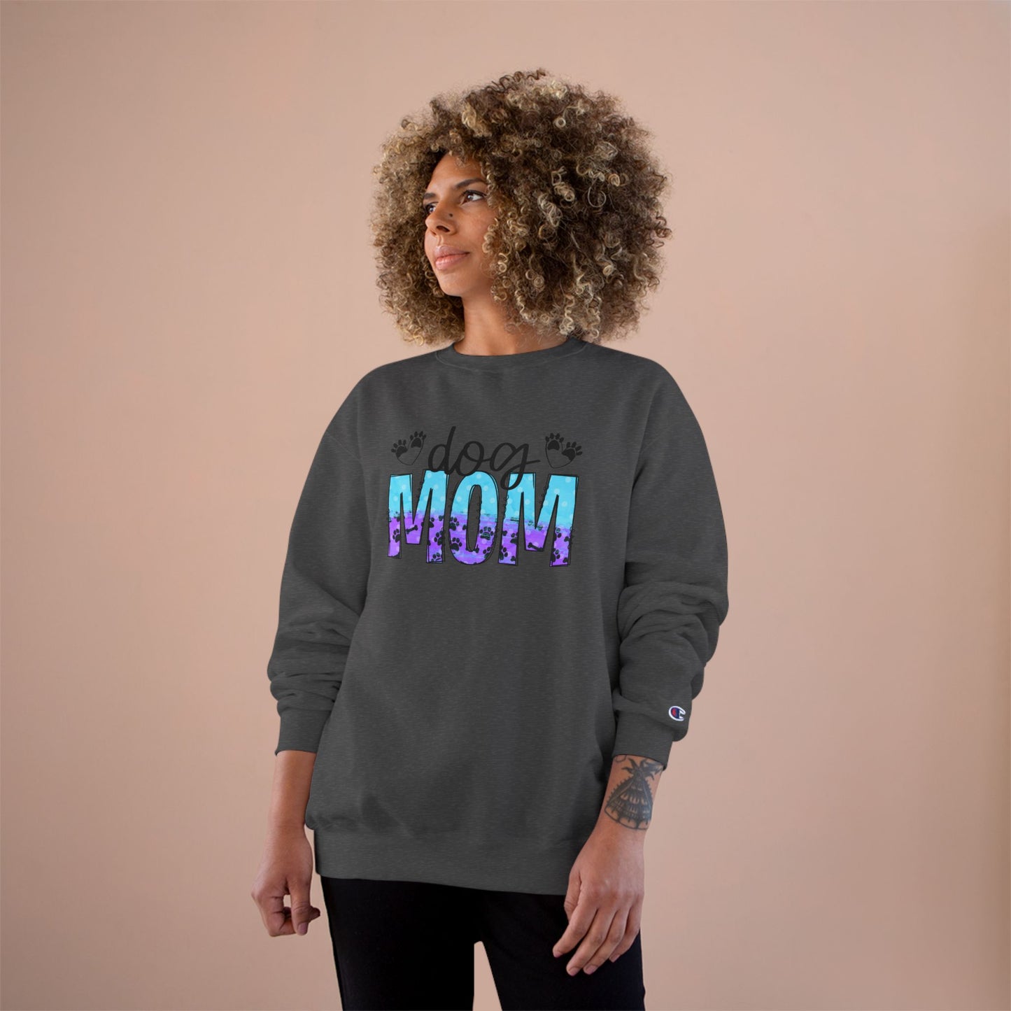 Colorful Dog Mom Top - Champion Crewneck Top