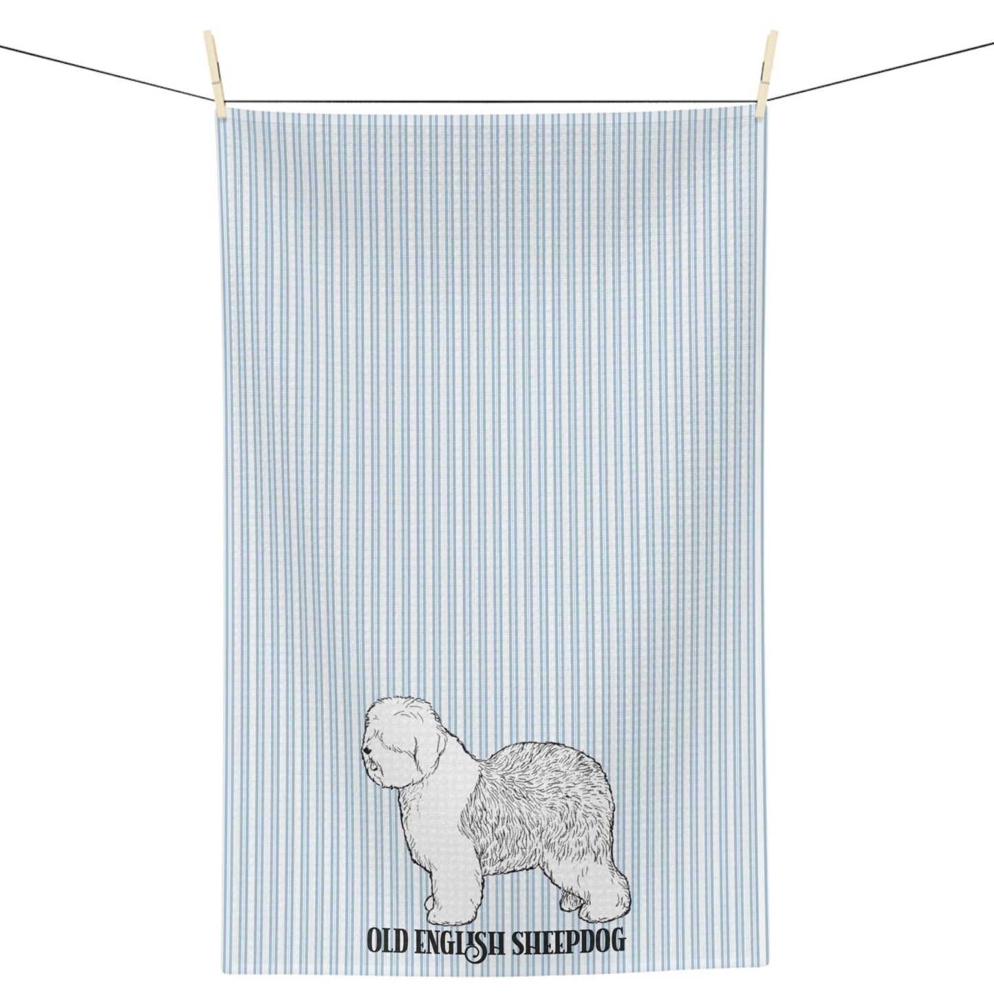 Old English Sheepdog B/W, Kitchen Towel