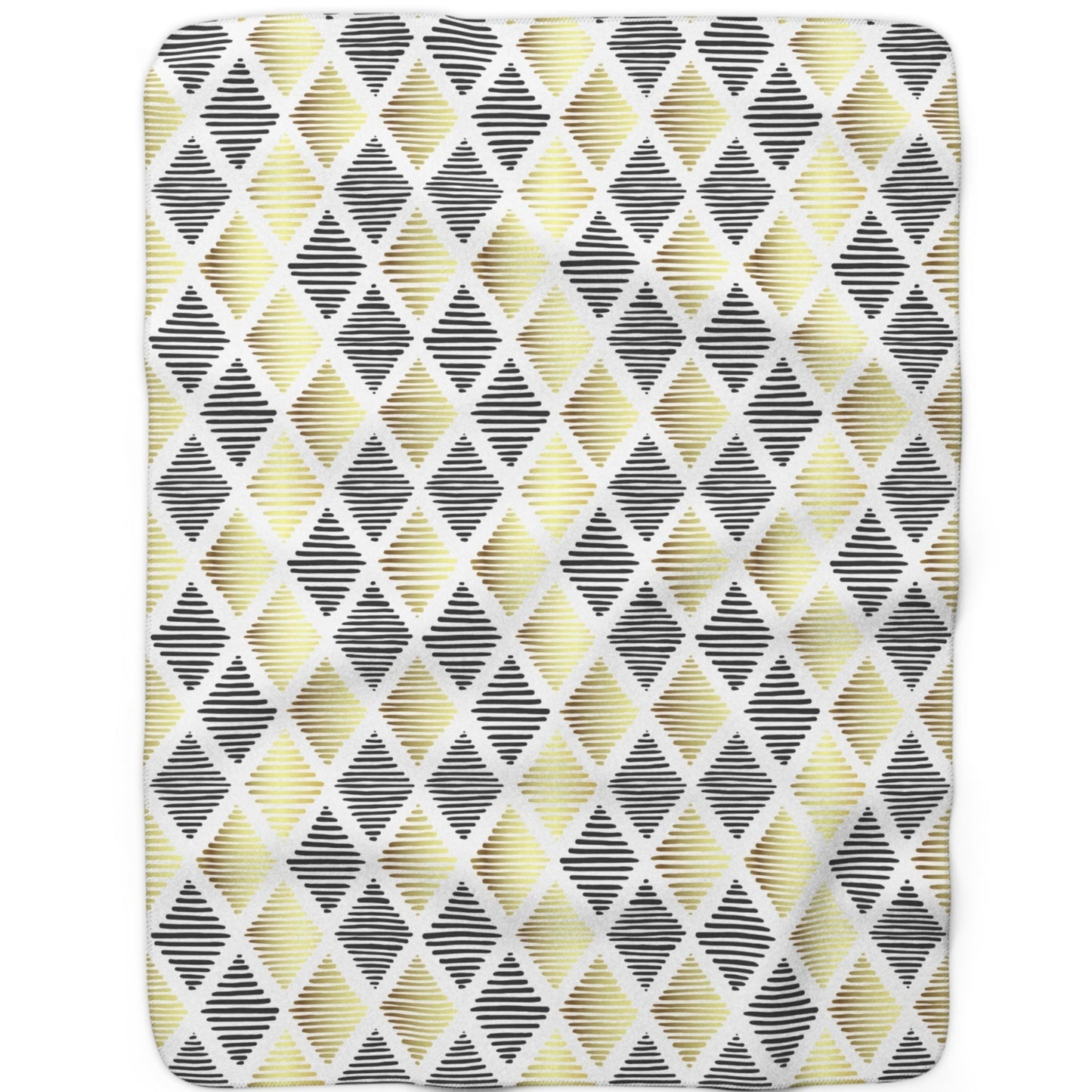 Geometric Design with Black, White, Gold