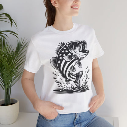 American Flag Bass T-Shirt — Patriotic Fishing Shirt