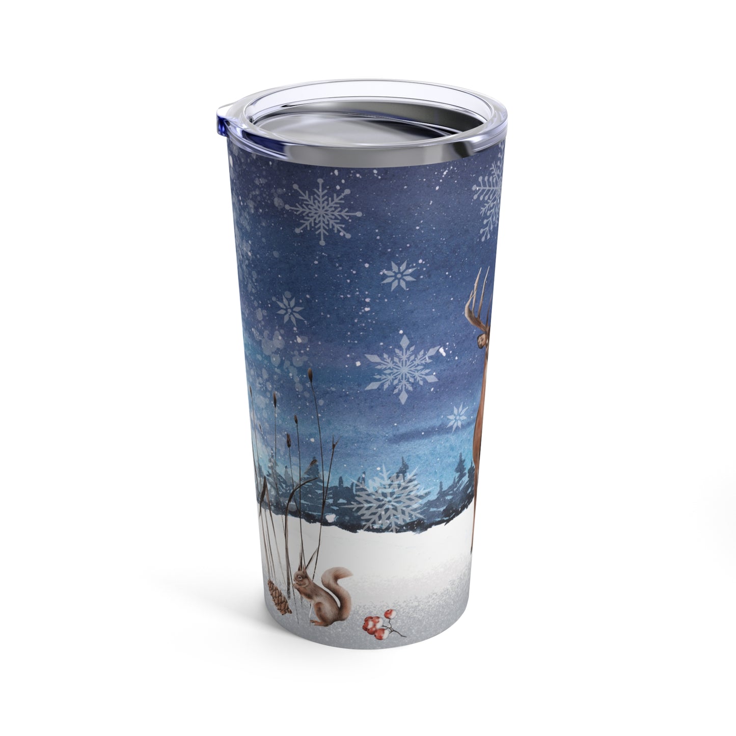 Christmas Tumbler, Reindeer Stainless Steel 20oz Tumbler