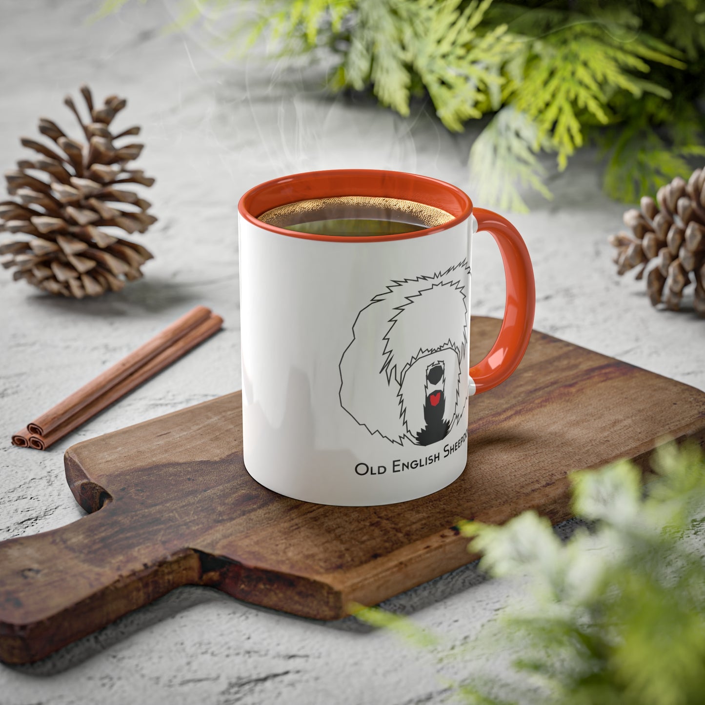 Red Tongue Old English Sheepdog Coffee Mug