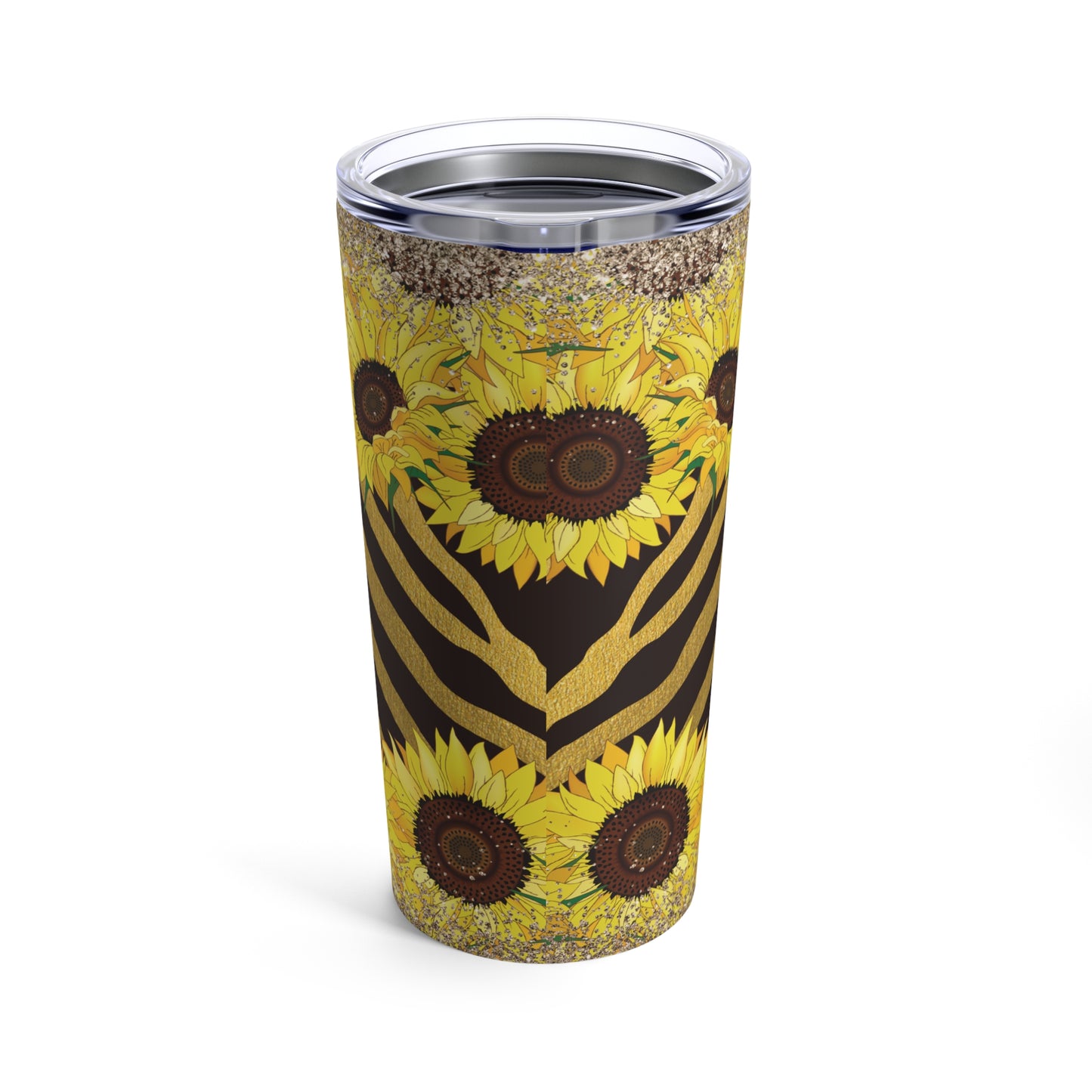 Glitter Sunflower with Zebra Design, 20oz Tumbler