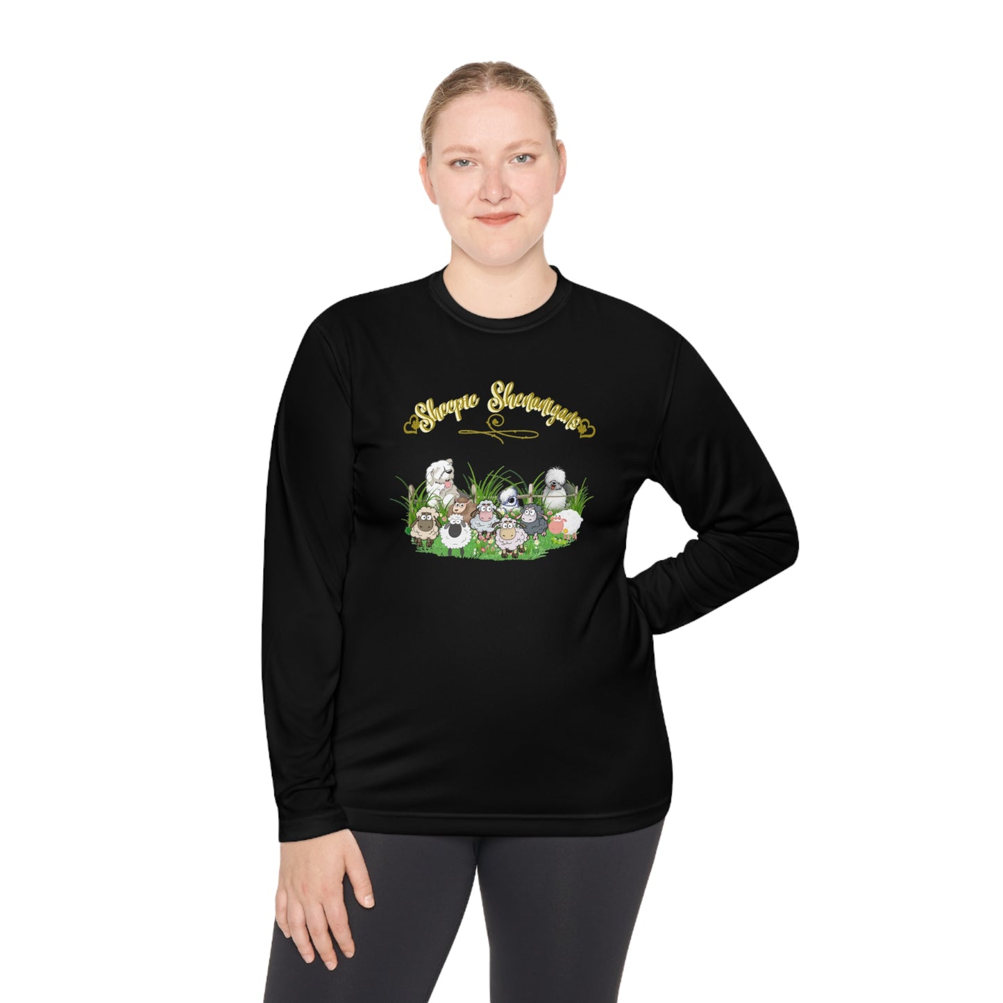 Sheepie Shenanigan Long Sleeve Top, Old English Sheepdog