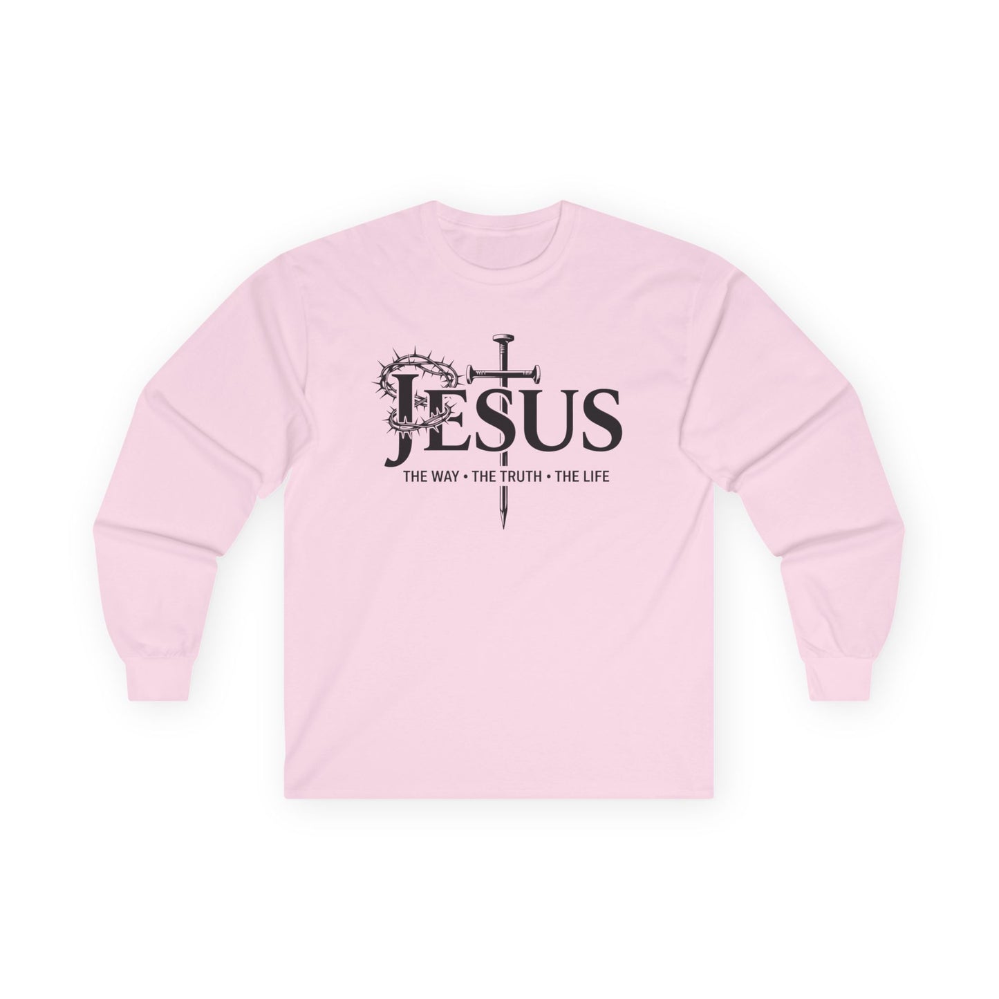 Jesus Cross, "The Way The Truth The Life", John 14:6  - Long Sleeve Gildan Tee