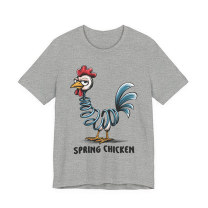 Spring Chicken T‑Shirt — Funny Cartoon Rooster Tee