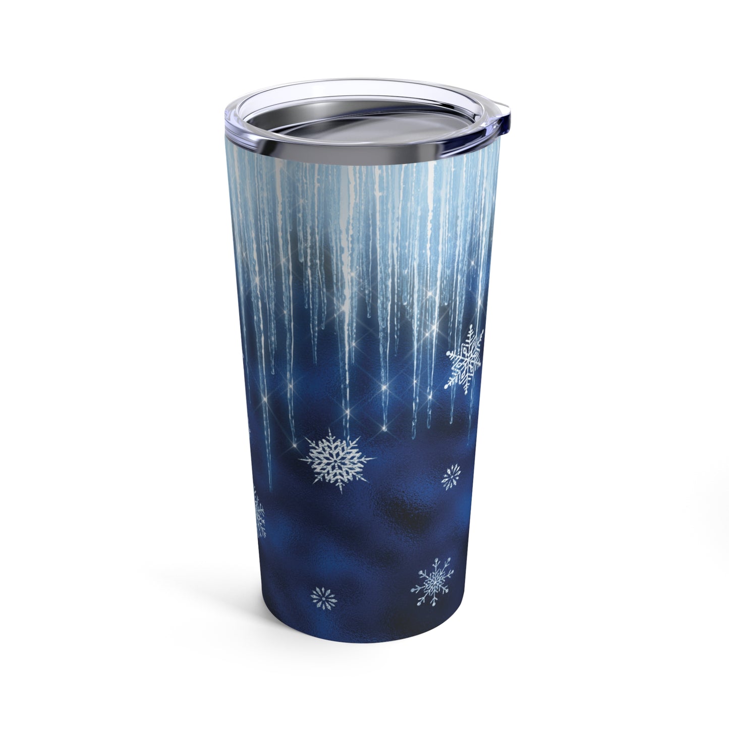 Snowflake Christmas Tumbler, Christmas Tumbler, White Snowflakes Travel Tumbler, Stainless Steel 20oz