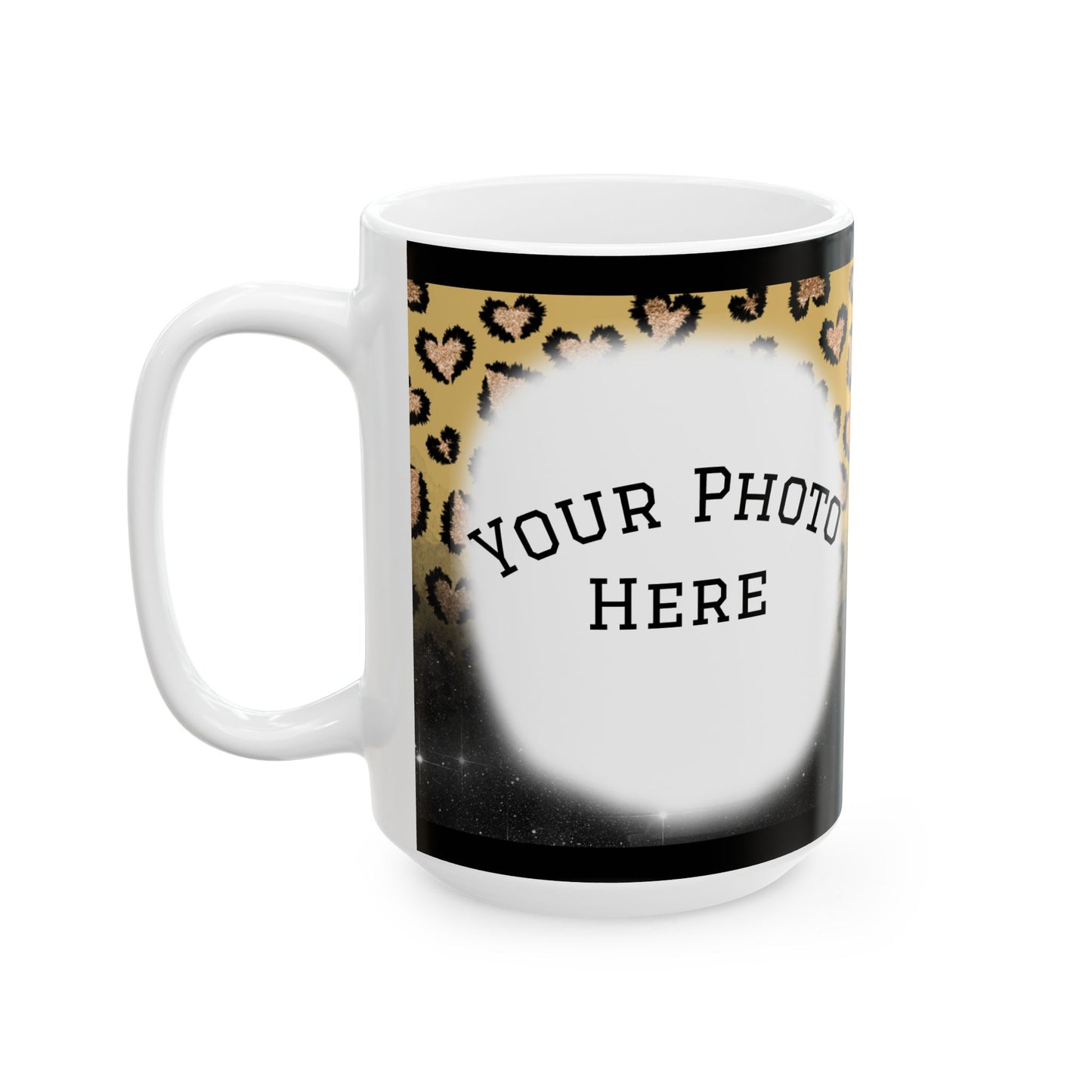 Personalized Photo Coffee Mug - Leopard Print Coffee Mug, 11oz & 15oz