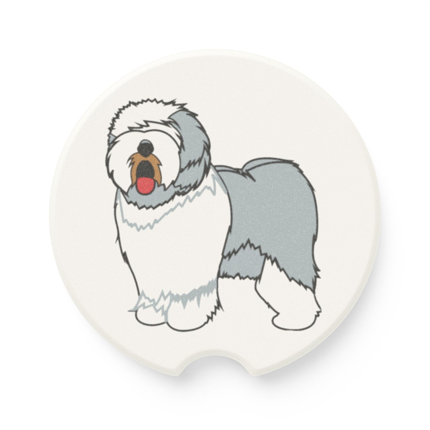 Old English Sheepdog Soapstone Car Coaster