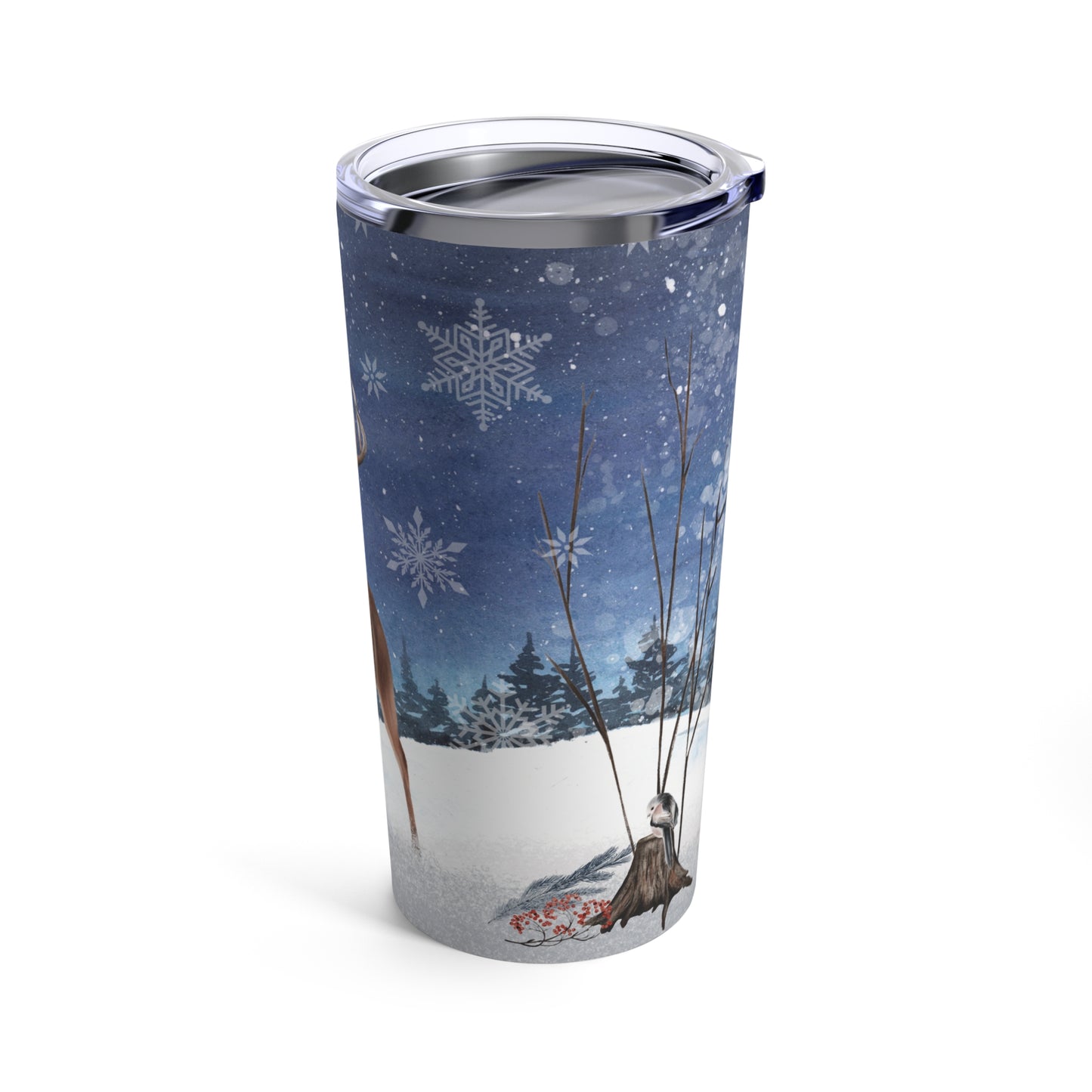 Christmas Tumbler, Reindeer Stainless Steel 20oz Tumbler