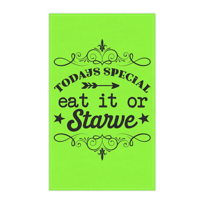 Kitchen Towel, Tea Towels, Funny Dish Towels, Eat or Starve