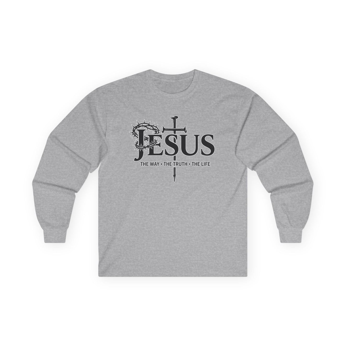 Jesus Cross, "The Way The Truth The Life", John 14:6  - Long Sleeve Gildan Tee