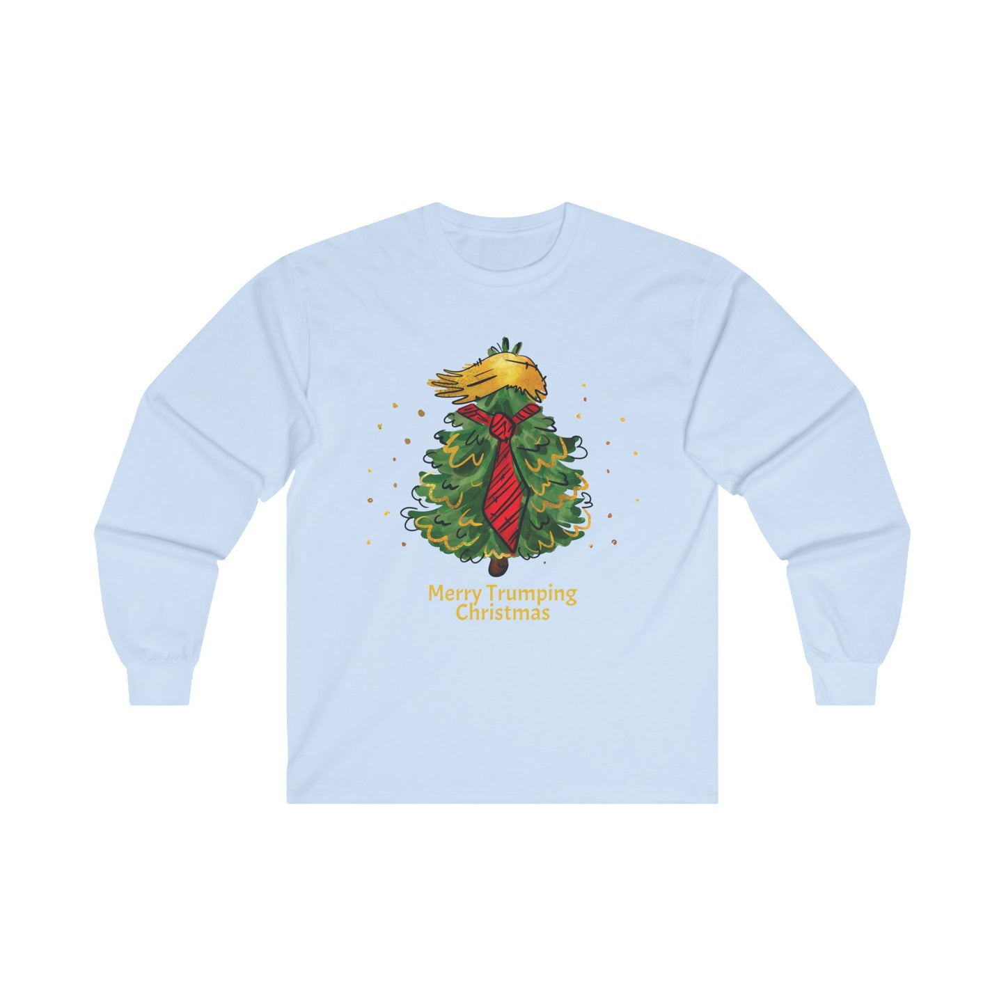 Trump Christmas Tree, Unisex, Long Sleeve Cotton Tee