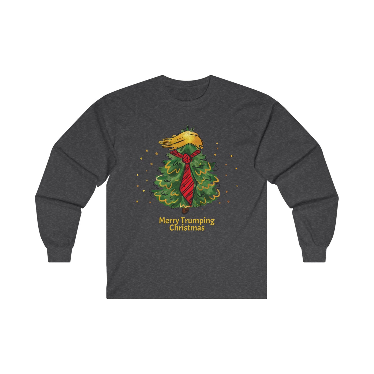 Trump Christmas Tree, Unisex, Long Sleeve Cotton Tee