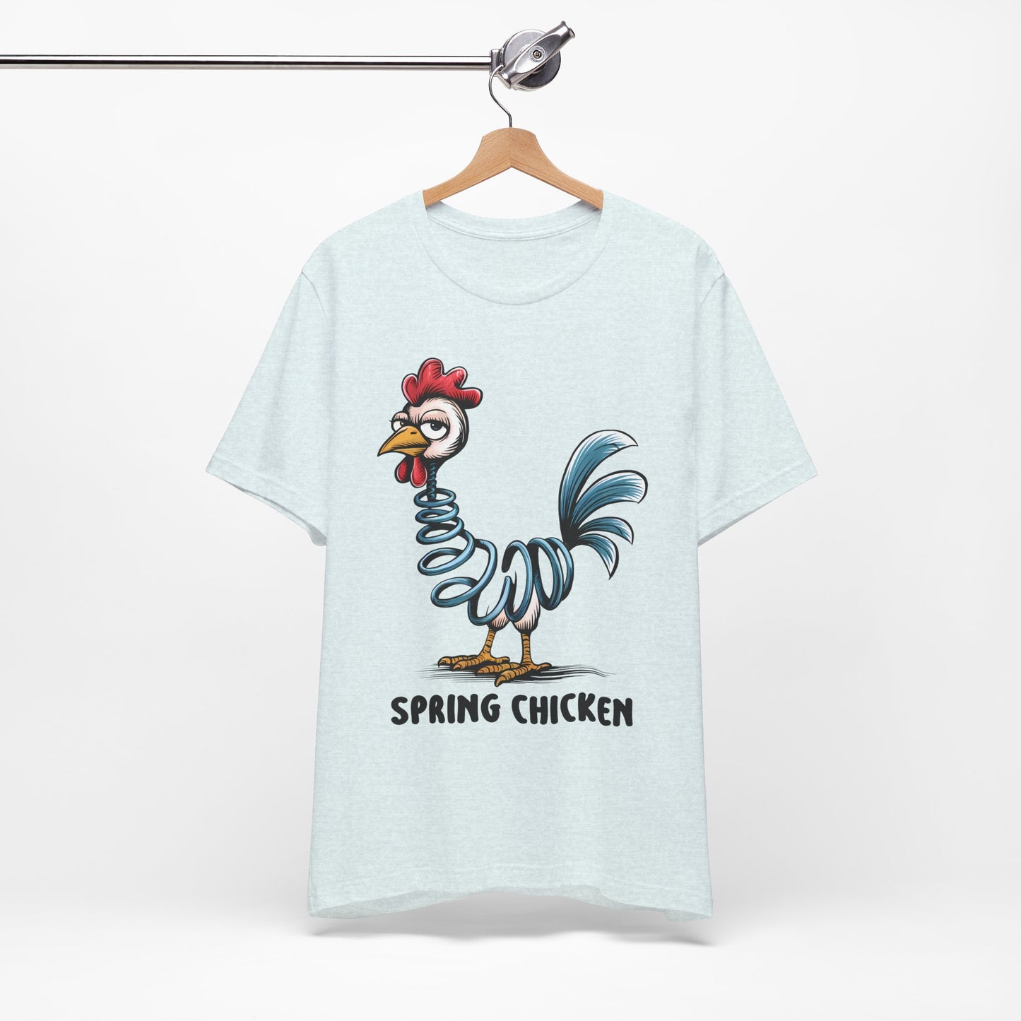 Spring Chicken T‑Shirt — Funny Cartoon Rooster Tee