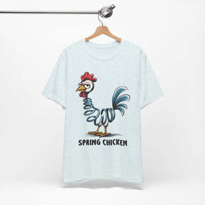 Spring Chicken T‑Shirt — Funny Cartoon Rooster Tee