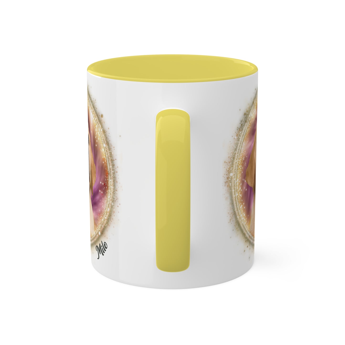 Maroon and Gold Tie Dye Pet Photo and Name Mug