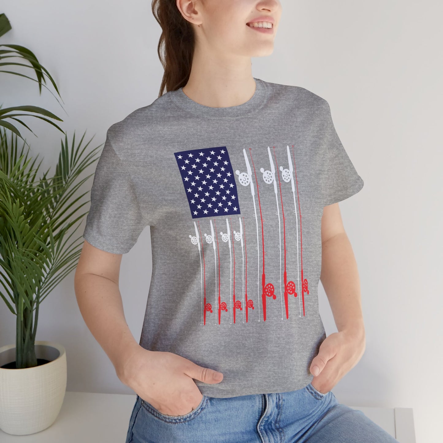 American Flag Fishing Rods T-Shirt — Patriotic Angler Tee