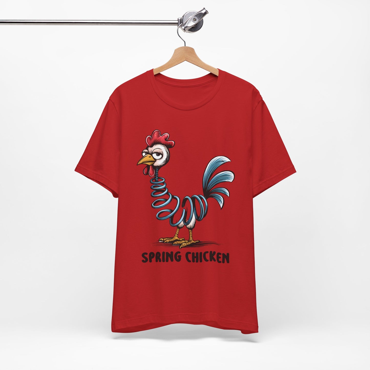 Spring Chicken T‑Shirt — Funny Cartoon Rooster Tee